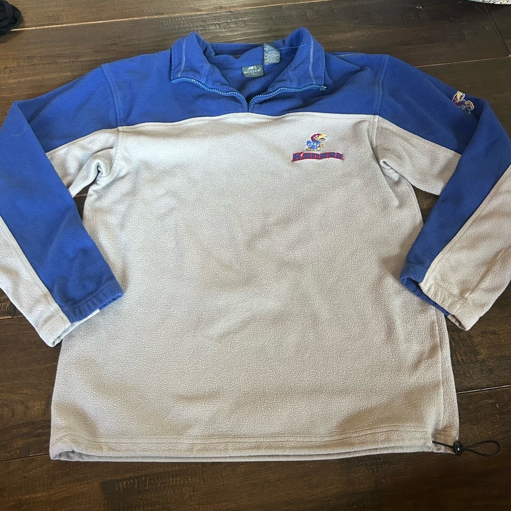 Active Royal Blue and Light Gray KU Fleece Sweatshirt